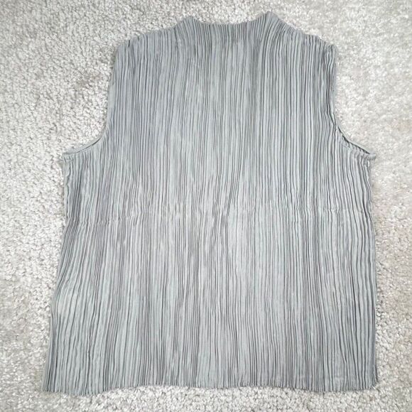 Club Monaco Micro Pleat Chemise Top Blue Gray NEW - Picture 4 of 11